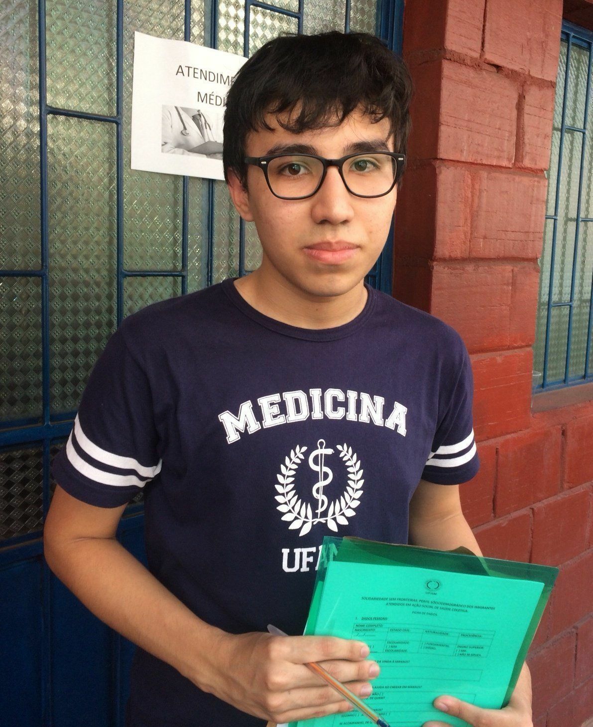 Matheus Carneiro, 18, ficou responsável pelo levantamento sociodemográfico dos participantes ao lado de outros sete colegas